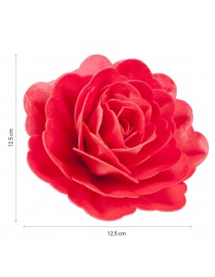 Rosa Gigante De Oblea Color Rojo Dekora 2