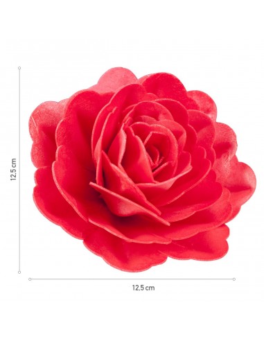 Rosa Gigante De Oblea Color Rojo Dekora