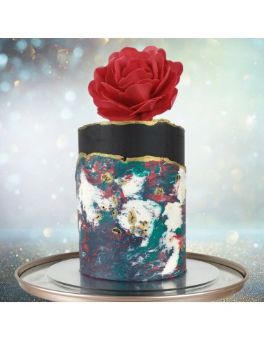 Rosa Gigante De Oblea Color Rojo Dekora