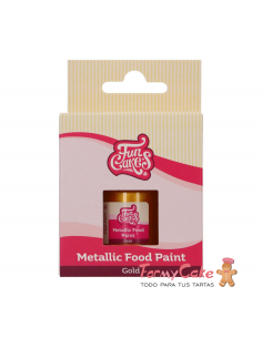 Pintura Metalizada Oro 30ml Funcakes 2
