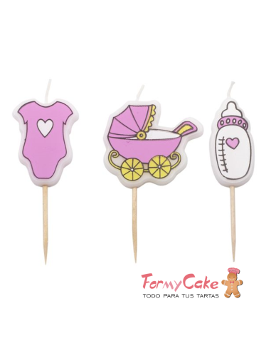 Velas Bebe Rosas Pastkolor