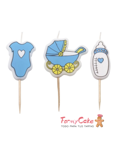 Velas Bebe Azules Pastkolor