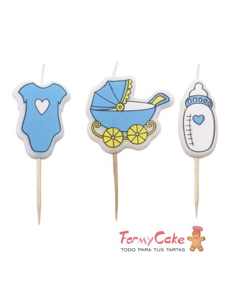 Velas Bebe Azules Pastkolor