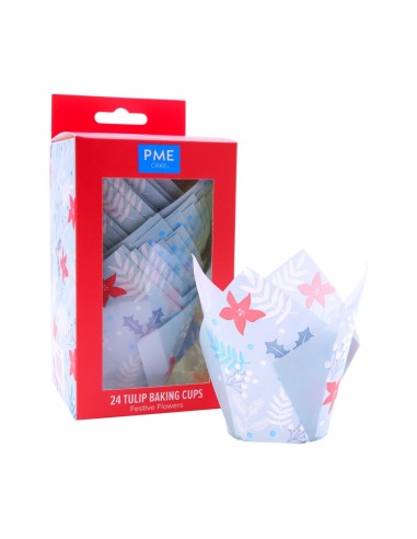 Cápsulas Muffins Flores Festivas 24ud PME