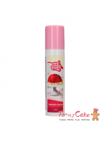 Colorante en Spray Metallic Red, 100ml Funcakes