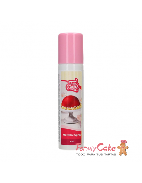 Colorante en Spray Metallic Red, 100ml Funcakes