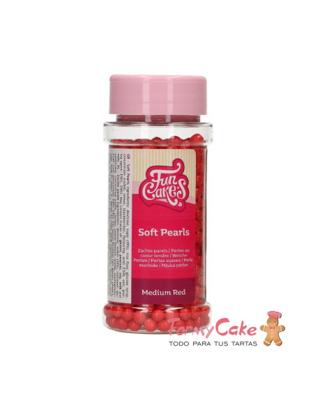 Perlas Rojas Medianas 60gr Funcakes