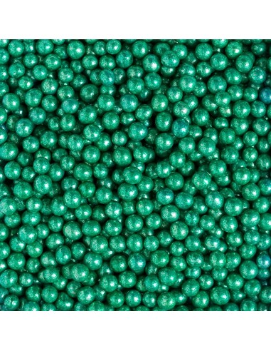 Perlas Azucar Verde Metalizado 100gr Decora