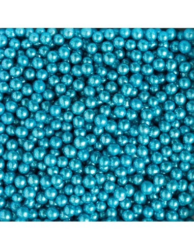 Perlas De Azucar Azul Metalizado 100gr Decora