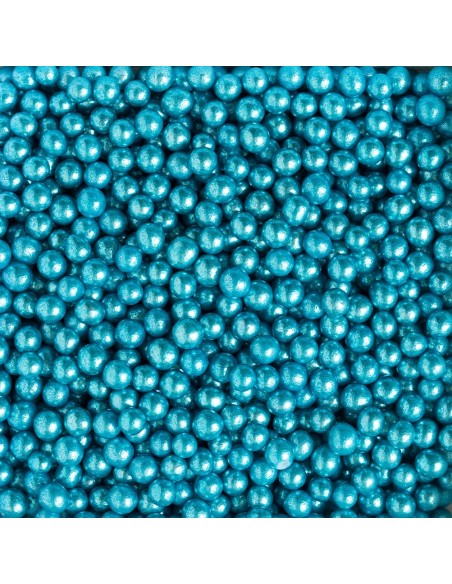 Perlas De Azucar Azul Metalizado 100gr Decora
