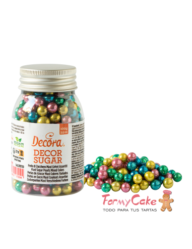 Perlas De Azucar Maxi Colormix Metalizado 100gr Decora