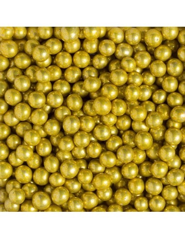 Perlas De Azucar Maxi Doradas Metalizadas  100gr Decora