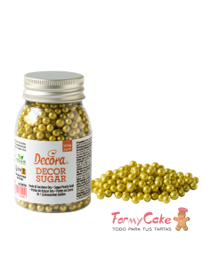 Perlas De Azucar Doradas Metalizadas 100gr Decora
