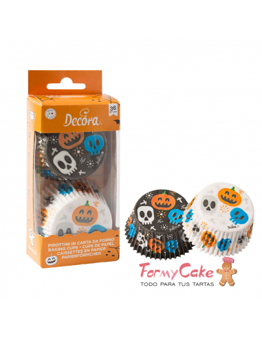Cápsulas Cupcakes Calaveras 36uds Decora