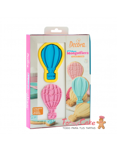 Juego de Marcador y Cortador de Galletas Globo Aerostático Decora