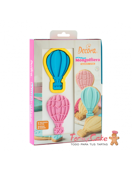 Juego de Marcador y Cortador de Galletas Globo Aerostático Decora