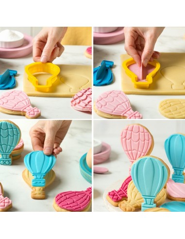 Juego de Marcador y Cortador de Galletas Globo Aerostático Decora