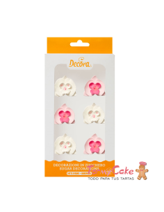 Orquideas Comestibles Blancas y Rosas 6ud Decora
