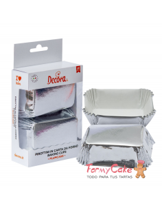 Cápsulas Mini Cake Plata 20uds Decora