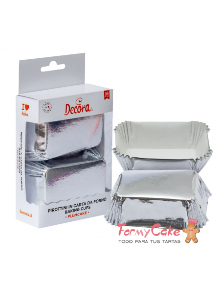 Cápsulas Mini Cake Plata 20uds Decora