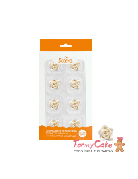 Rosas Comestibles Blancas 8ud Decora
