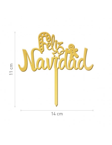 Topper Acrílico Feliz Navidad Dekora