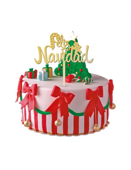 Topper Acrílico Feliz Navidad Dekora