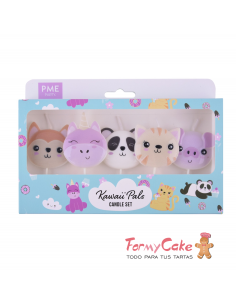 Velas Animalitos Kawaii 5ud PME