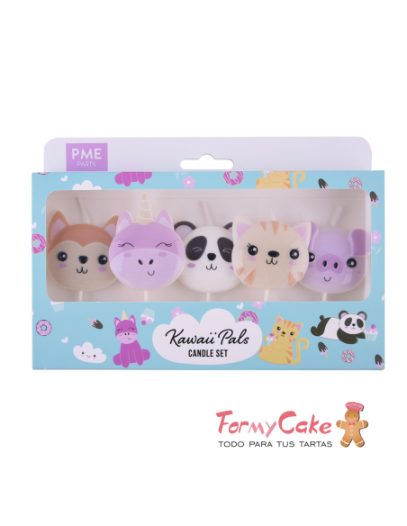 Velas Animalitos Kawaii 5ud PME