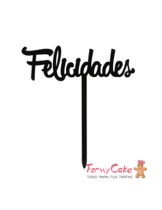 Topper Felicidades Negro Dekora 2