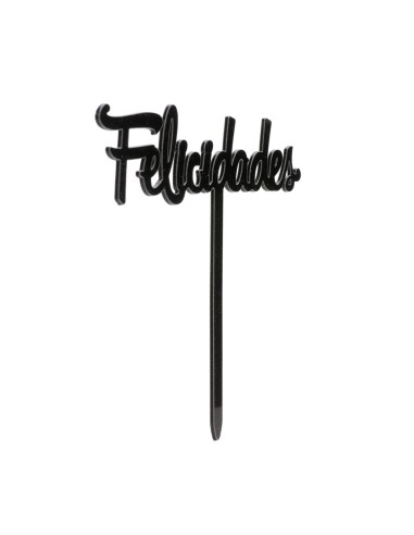 Topper Felicidades Negro Dekora