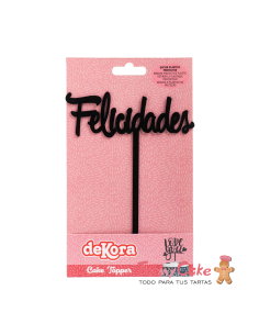 Topper Felicidades Negro Dekora