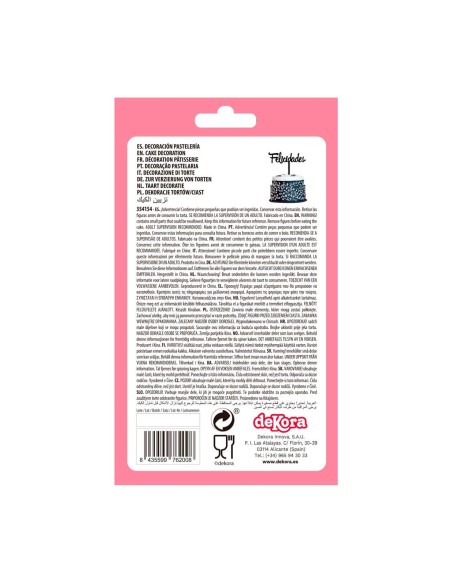 Topper Felicidades Negro Dekora