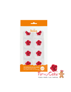 Rosas Comestibles Rojas 8ud Decora