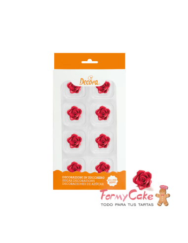 Rosas Comestibles Rojas 8ud Decora