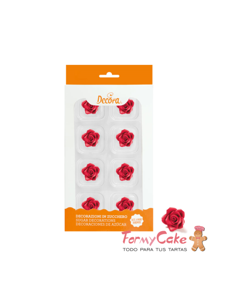 Rosas Comestibles Rojas 8ud Decora