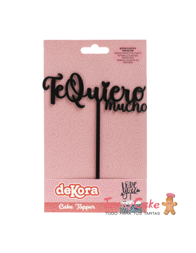 Topper Te Quiero Mucho Negro Dekora