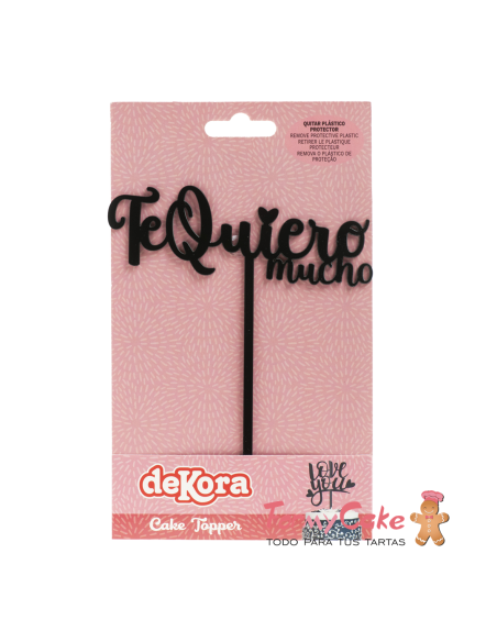 Topper Te Quiero Mucho Negro Dekora