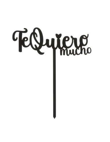 Topper Te Quiero Mucho Negro Dekora
