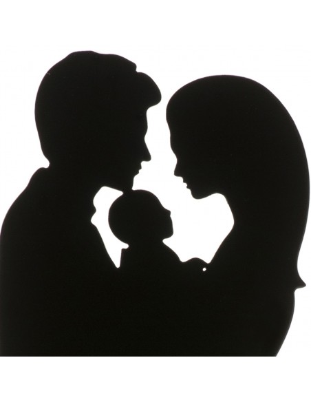 Topper Novios Con Bebé Metal Negro Dekora