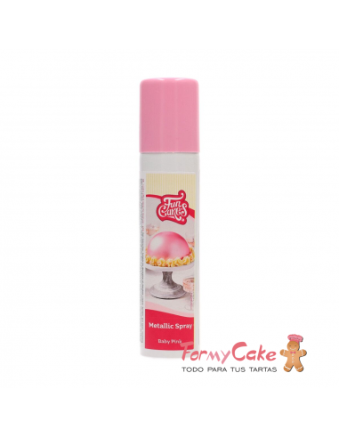 Colorante en Spray Metalizado Rosa, 100ml Funcakes
