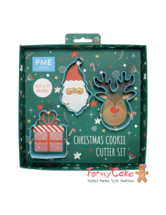 Set Cortadores Galletas De Papá Noel 3ud PME