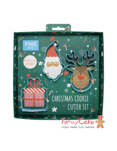 Set Cortadores Galletas De Papá Noel 3ud PME