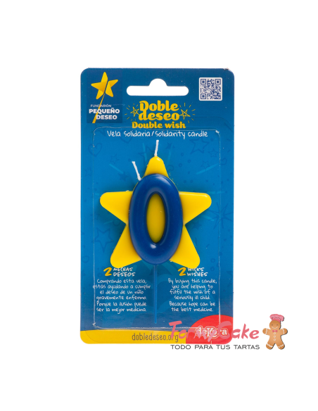Vela Solidaria Doble Deseo Número 0 Dekora