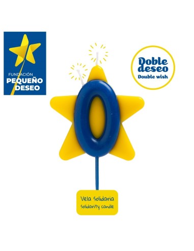Vela Solidaria Doble Deseo Número 0 Dekora