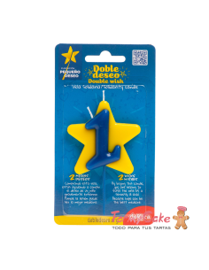 Vela Solidaria Doble Deseo Número 1 Dekora