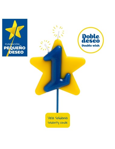 Vela Solidaria Doble Deseo Número 1 Dekora