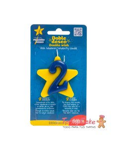 Vela Solidaria Doble Deseo Número 2 Dekora