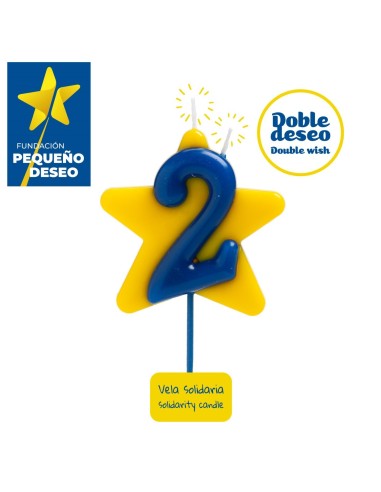 Vela Solidaria Doble Deseo Número 2 Dekora