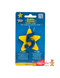 Vela Solidaria Doble Deseo Número 5 Dekora